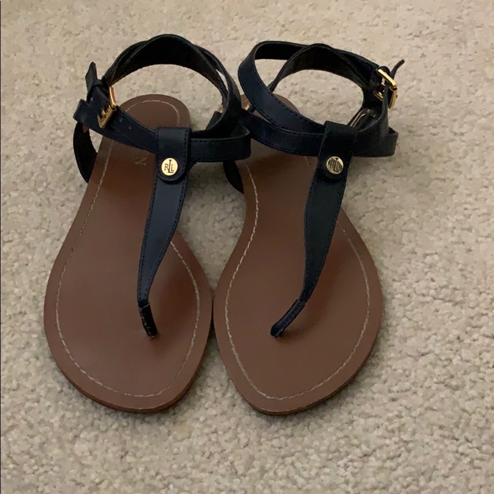 Ralph Lauren Navy Blue Flat Sandals